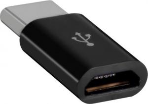 Adapter USB USB-C - microUSB Czarny 1