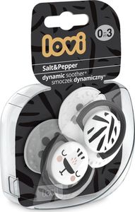 Lovi Smoczek silikonowy dynamiczny 0-3 Salt pepper uniwersalny 1