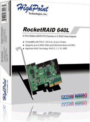 Kontroler Highpoint PCIe 2.0 x4 - 4x SATA 3 RocketRAID 640L 3