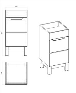 Elior Szafka pod umywalkę Marsylia 3X 40 cm- Biały połysk 2