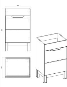 Elior Szafka pod umywalkę Marsylia 3X 50 cm - Biały połysk 2