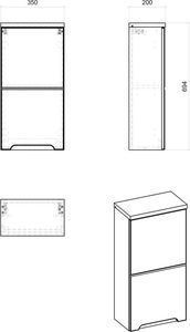 Elior Podwieszana szafka łazienkowa Marsylia 5X - Biały połysk 3