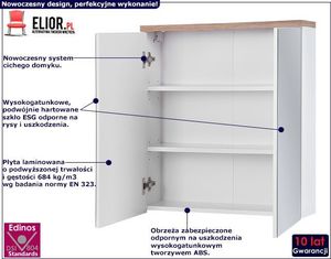 Elior Szafka łazienkowa z lustrem Marsylia 6X 60 cm - Biały 2