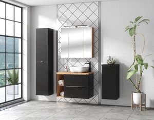 Elior Szafka łazienkowa z odkrytymi półkami - Malta 8X Czarny mat 4