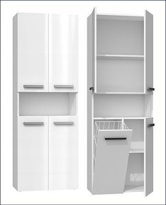 Elior Szafka łazienkowa Malmo 2X - biały połysk 4