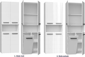 Elior Szafka łazienkowa Malmo 2X - biały połysk 5