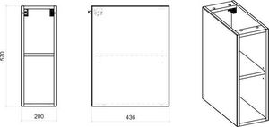 Elior Szafka łazienkowa z odkrytymi półkami - Malta 8X Dąb 3