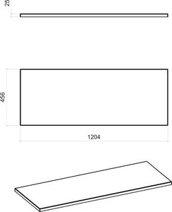 Elior Prostokątny blat łazienkowy - Malta 10X Dąb 120 cm 2
