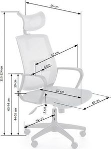 Krzesło biurowe Halmar Arsen Popielate 2