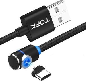 Kabel USB Topk TOPK magnetyczny kabel kątowy przewód USB-C 1m uniwersalny 1