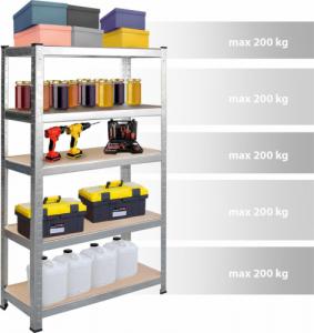 Humberg Regał metalowy magazynowy 150 x 75 x 30 cm Humberg 4840 13