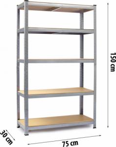 Humberg Regał metalowy magazynowy 150 x 75 x 30 cm Humberg 4840 8