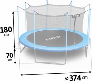 Trampolina ogrodowa Neo-Sport NS-12W181 z siatką wewnętrzną 12.5 FT 374 cm 6