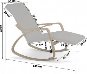 Sofotel Fotel wypoczynkowy bujany Suzi - jasnoszary 8