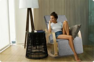 Sofotel Fotel wypoczynkowy bujany Suzi - jasnoszary 9