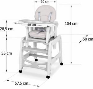Ricokids Krzesełko do karmienia Sinco 5w1 szare (7090) 5