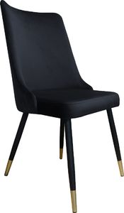 Atos Krzesło CYPRIAN 2 VELVET GOLD czarne tapicerowane na czterech nogach ATOS 1