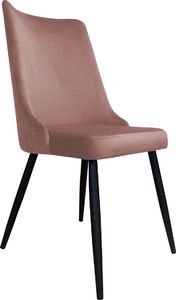 Atos Tapicerowane krzesło CYPRIAN VELVET różowe z czarnymi nogami do salonu ATOS 1