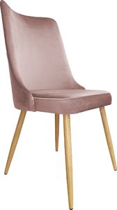 Atos Tapicerowane krzesło CYPRIAN 2 VELVET różowe/dąb z metalowymi nogami do salonu ATOS 1
