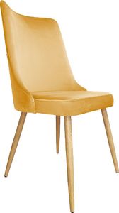 Atos Krzesło CYPRIAN 2 VELVET żółte/dąb do salonu ATOS 1