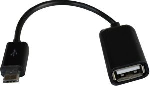 Kabel USB Msonic micro USB-USB-A, M-F, 0.1m, czarny (MLU544NK) 1