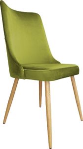 Atos Krzesło CYPRIAN 2 BL VELVET oliwkowe/dąb w stylu glamour ATOS 1