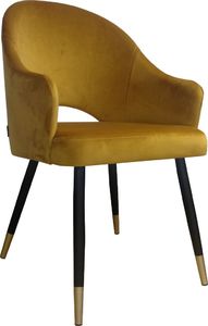 Atos Krzesło JENISEJ VELVET GOLD żółte nowoczesne na metalowych nogach ATOS 1