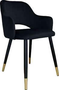 Atos Krzesło NAPO VELVET GOLD czarne w stylu glamour na metalowych nogach ATOS 1
