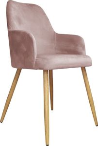 Atos Tapicerowane krzesło WEZERA VELVET różowe z czarnymi nogami do salonu ATOS 1