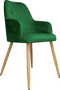 Atos Krzesło WEZERA VELVET zielone/dąb w stylu glamour ATOS 1