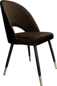 Atos Krzesło ISKAR VELVET GOLD brązowe tapicerowane do salonu ATOS 1