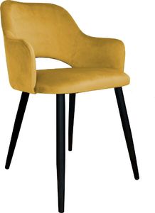Atos Krzesło NAPO VELVET żółte nowoczesne na metalowych nogach ATOS 1