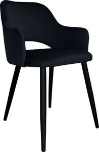 Atos Krzesło NAPO VELVET czarne w stylu glamour na metalowych nogach ATOS 1