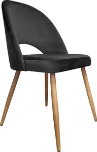 Atos Krzesło ISKAR 2 VELVET czarne/dąb tapicerowane do salonu ATOS 1