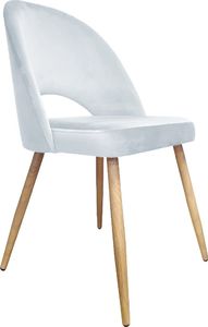 Atos Krzesło ISKAR 2 VELVET jasno szare/dąb nowoczesne z kubełkowym oparciem ATOS 1