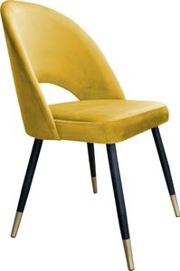 Atos Krzesło ISKAR VELVET GOLD żółte nowoczesne na metalowych nogach ATOS 1