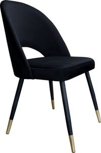 Atos Krzesło ISKAR VELVET GOLD czarne tapicerowane do salonu ATOS 1