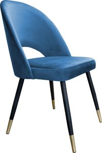Atos Krzesło ISKAR VELVET GOLD ciemno niebieskie na metalowych nogach ATOS 1