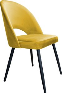 Atos Krzesło ISKAR VELVET żółte nowoczesne na metalowych nogach ATOS 1