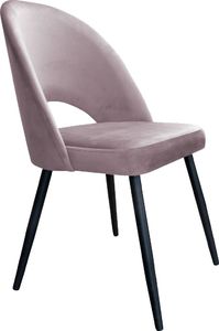 Atos Krzesło ISKAR VELVET jasno różowe na czarnych nogach do salonu ATOS 1
