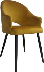 Atos Krzesło JENISEJ VELVET żółte nowoczesne na metalowych nogach ATOS 1