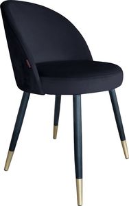 Atos Krzesło TANEW VELVET GOLD czarne w stylu glamour na metalowych nogach ATOS 1