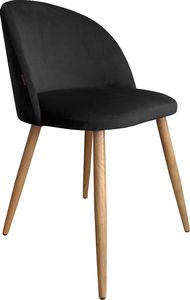 Atos Krzesło CLAUDINE 2 VELVET czarne/dąb w stylu glamour na metalowych nogach ATOS 1