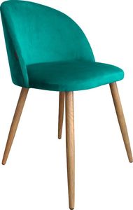 Atos Krzesło CLAUDINE 2 VELVET morskie /dąb z metalowymi nogami tapicerowane ATOS 1