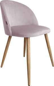 Atos Krzesło CLAUDINE 2 VELVET jasno różowe/dąb nowoczesne tapicerowane ATOS 1