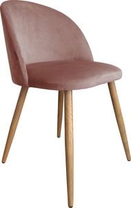 Atos Krzesło CLAUDINE 2 VELVET różowe/dąb tapicerowane ATOS 1