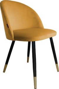 Atos Krzesło CLAUDINE 1 VELVET GOLD żółte nowoczesne na metalowych nogach ATOS 1