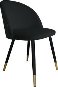 Atos Krzesło CLAUDINE 1 VELVET GOLD czarne w stylu glamour na metalowych nogach ATOS 1