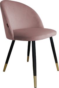 Atos Krzesło CLAUDINE 1 VELVET GOLD różowe tapicerowane ATOS 1