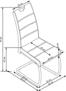 Halmar Krzesło K349 szare z uchwytem na srebrnej płozie HALMAR 3